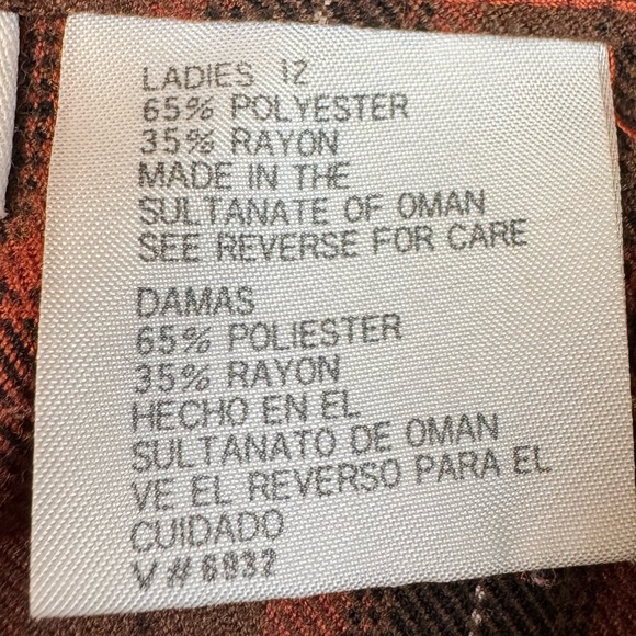 White Stag skirt women 12 vintage pleated plaid flannel mini brown - Picture 5 of 8